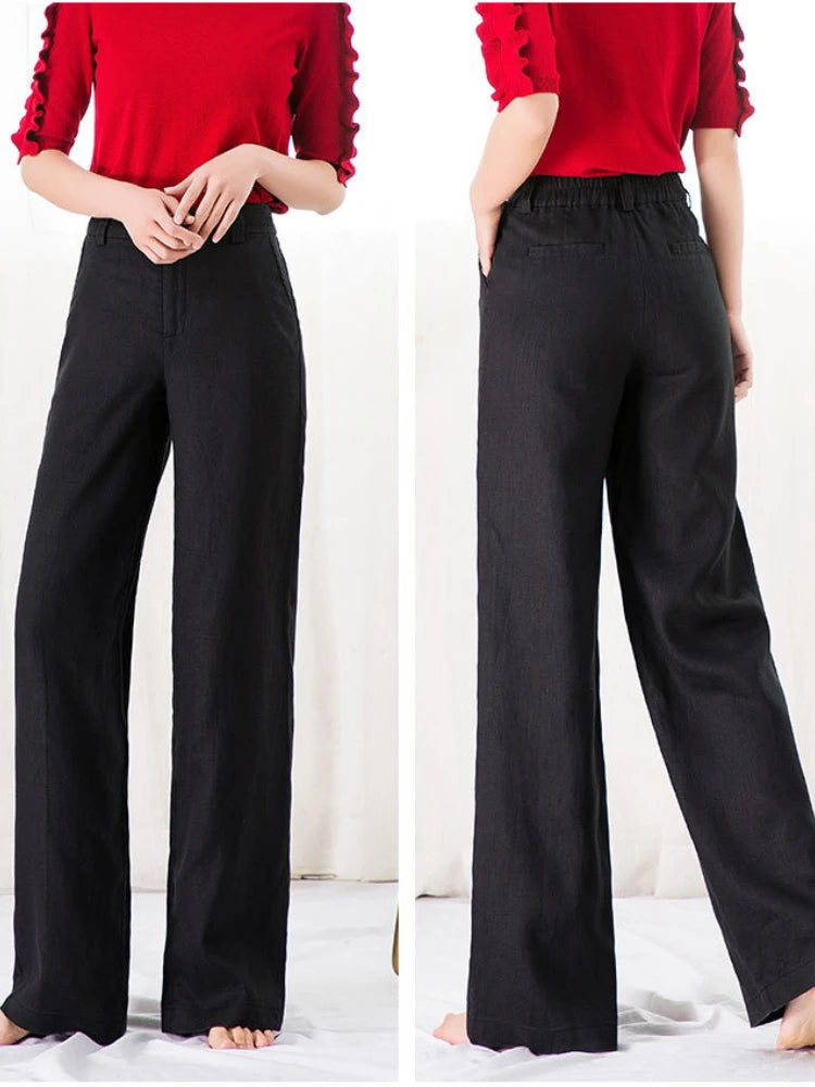 Women's Pants Summer Casual Wide Leg Loose Thin Cotton Linen Clothes