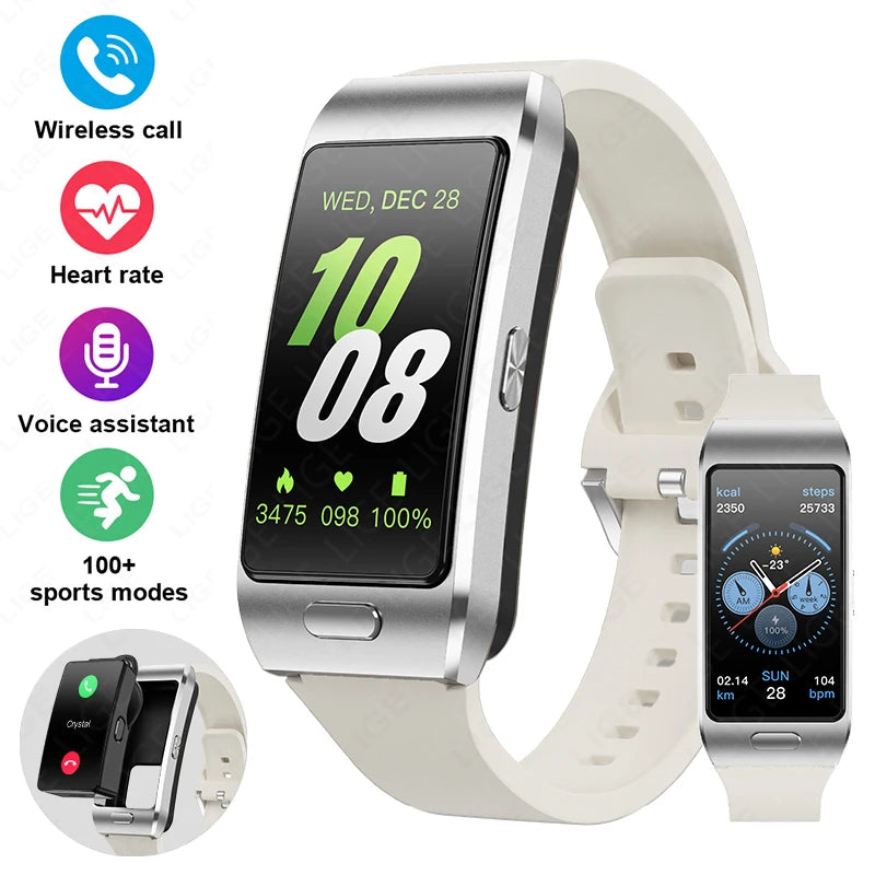 LIGE Sports Smart Watch with Earbuds Answer Make Calls 2 in 1 Bluetooth Music Watch GPS Track Fitness Smart Band for Women Men