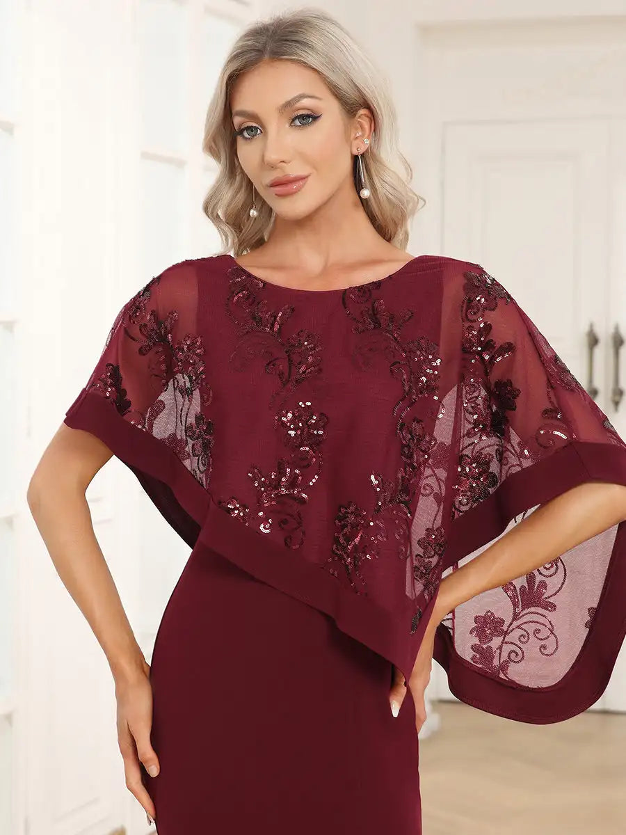 Homecoming Dresses: Women's Dresses Long O-Neck Half Sleeves Prom Women Dress