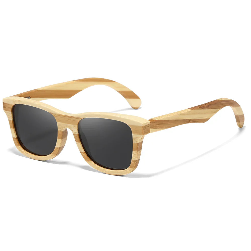 GM Natural Zebra bamboo adult sunglasses Manual polarized glasses Mirror coated lens Glasses Gift box 8621C