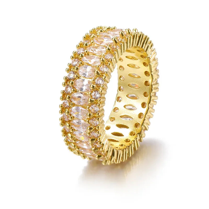 Cubic Zirconia Engagement Rings for Women Marquise Crystal Wedding Ring Party