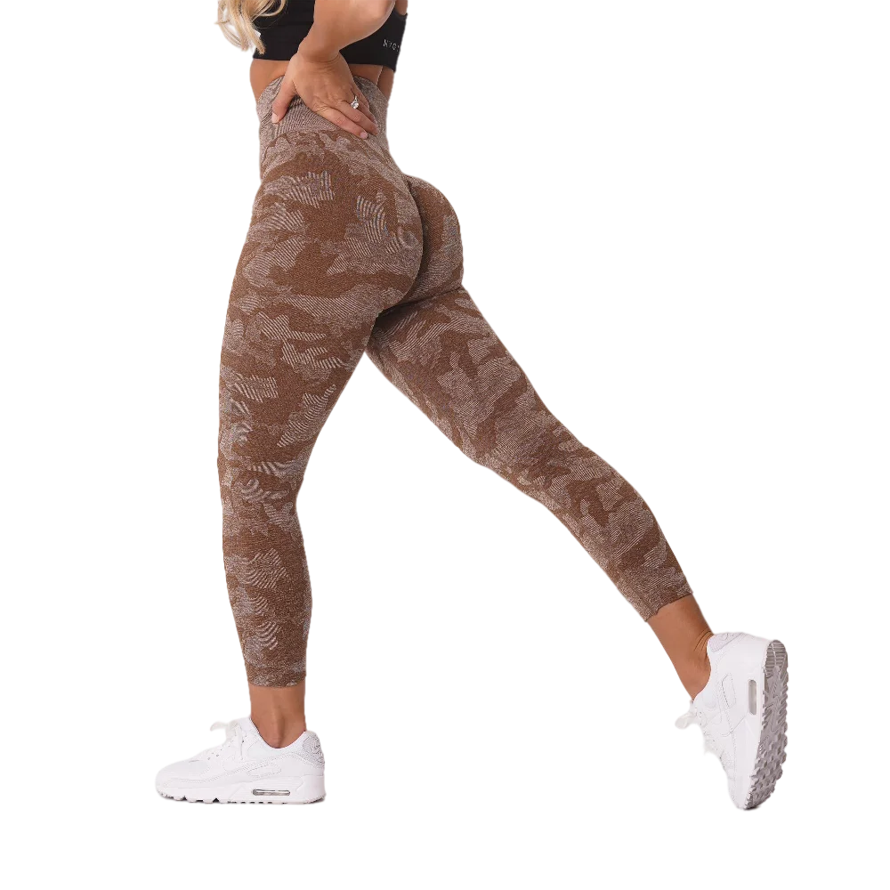 Camo Seamless Workout Leggings Butt Lift Yoga Pants Women Stretch Fitness