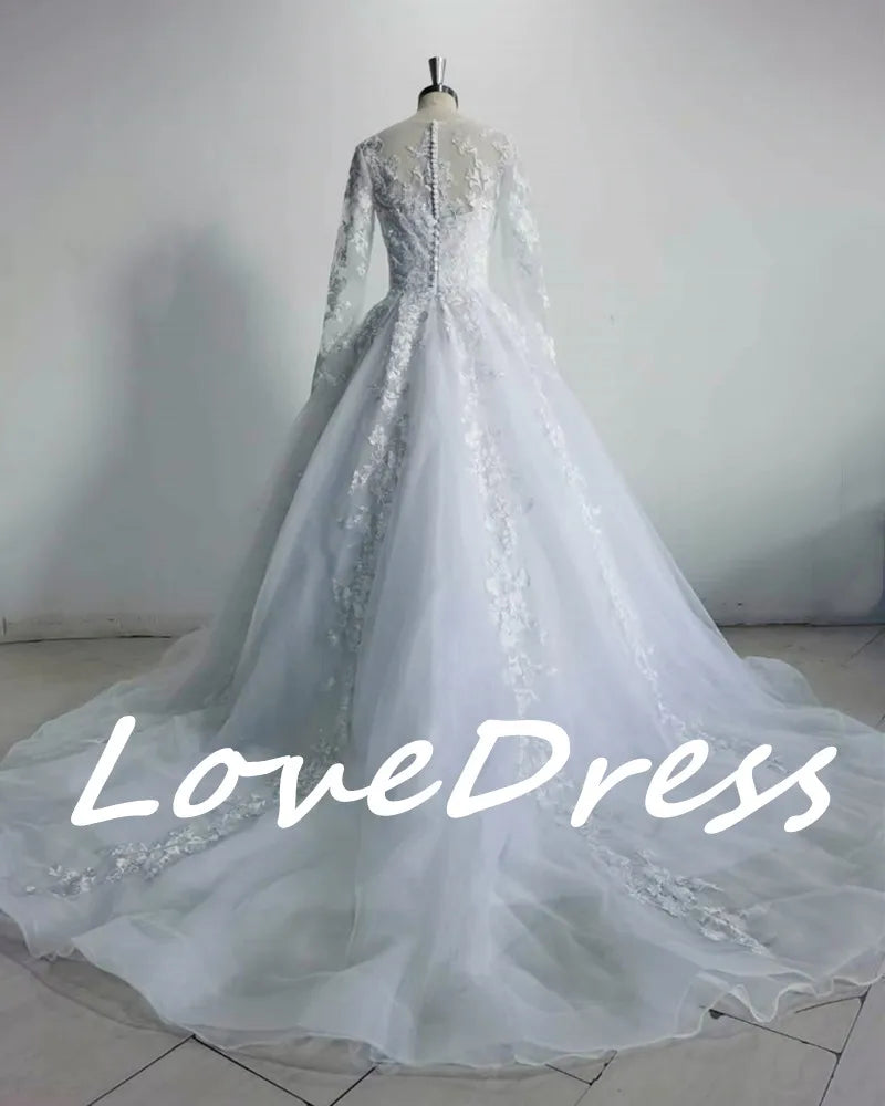 White Bridesmaid Dresses: Pink Long Sleeves Wedding Dress Ball Gown Lace Appliques