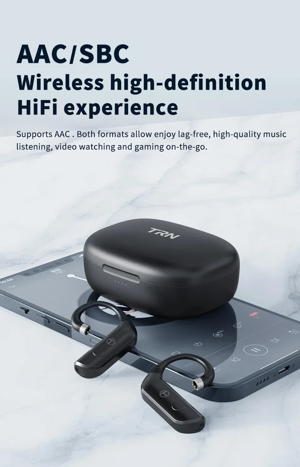 TRN BT20 PRO Wireless Bluetooth 5.3 HIFI Earphones Module Upgrade Cable Replaceable For air pods Conch 0.75 0.78 mmcx 2pinsqdc