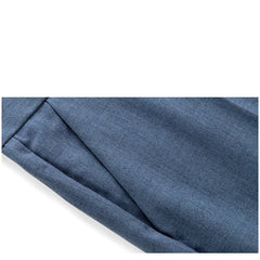 Mens Casual Business Slim Suit Pants Blue and Grey Solid Color Male Trousers