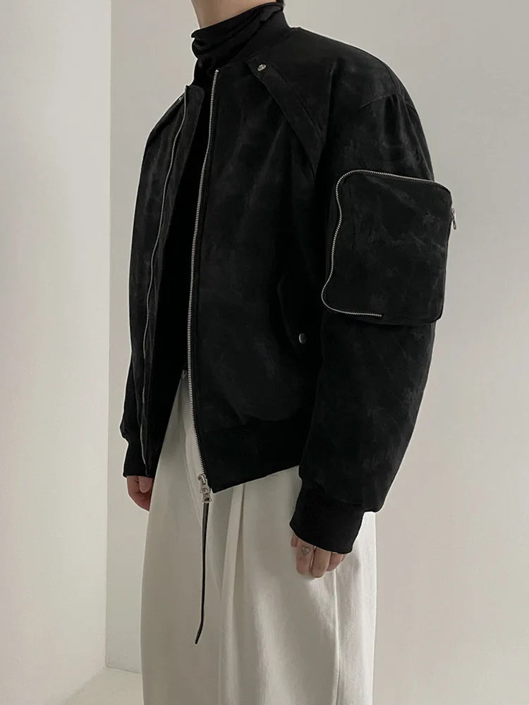 Winter Vintage Suede Jacket Cotton-padded Jacket Men's Korean-style Loose Coat