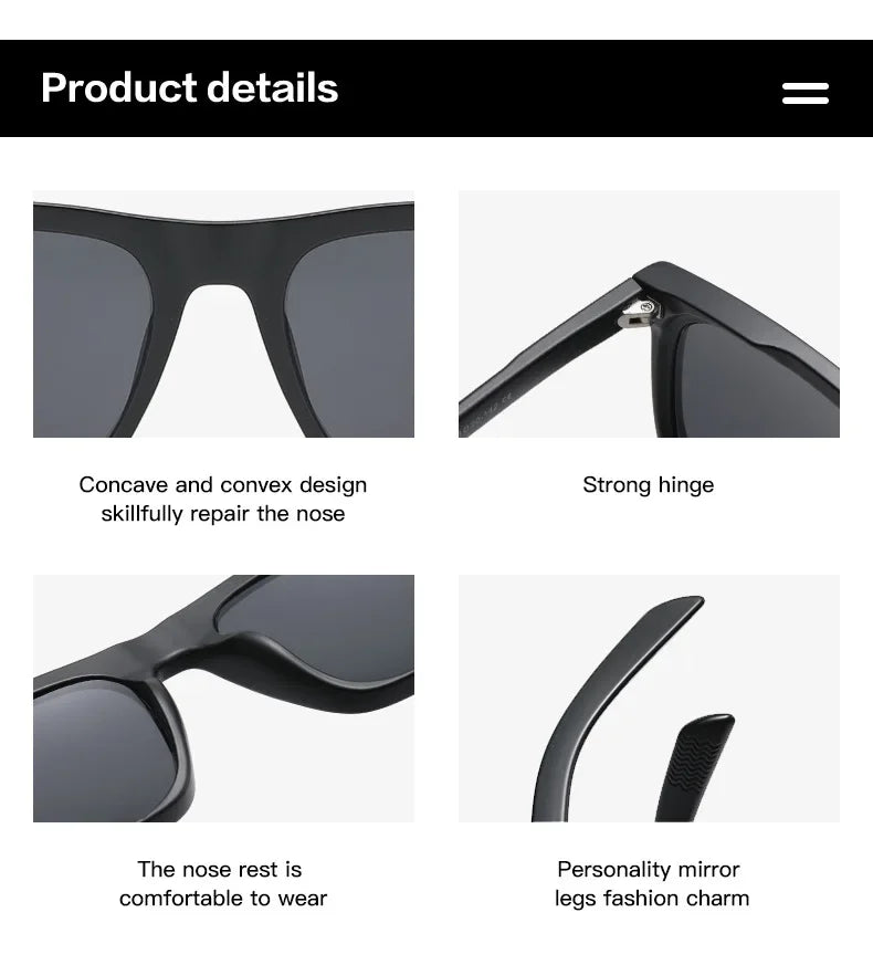 Vintage Square Sunglasses Men Anti-Blue Light Glasses Fashion Gradient Driving Shades Leopard Black Brand Oculos