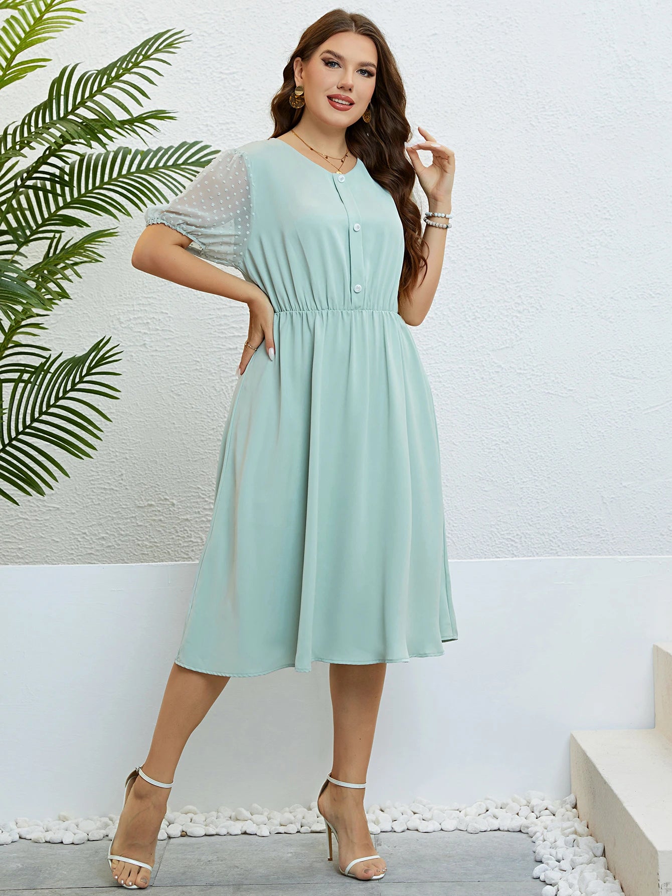 Plus Size Women Clothing Solid Casual Maxi Dresses for Women 2024 Summer Sexy Short Sleeve Loose Dress Beach Large Size Dress
