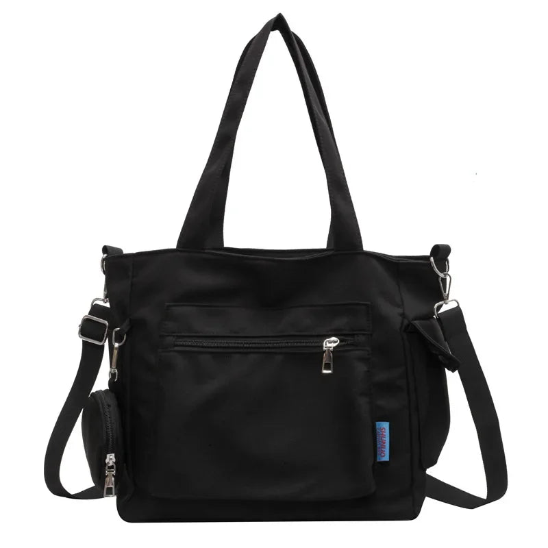 Oxford Canvas Composite Shoulder Bag Solid Color Versatile Lazy Style