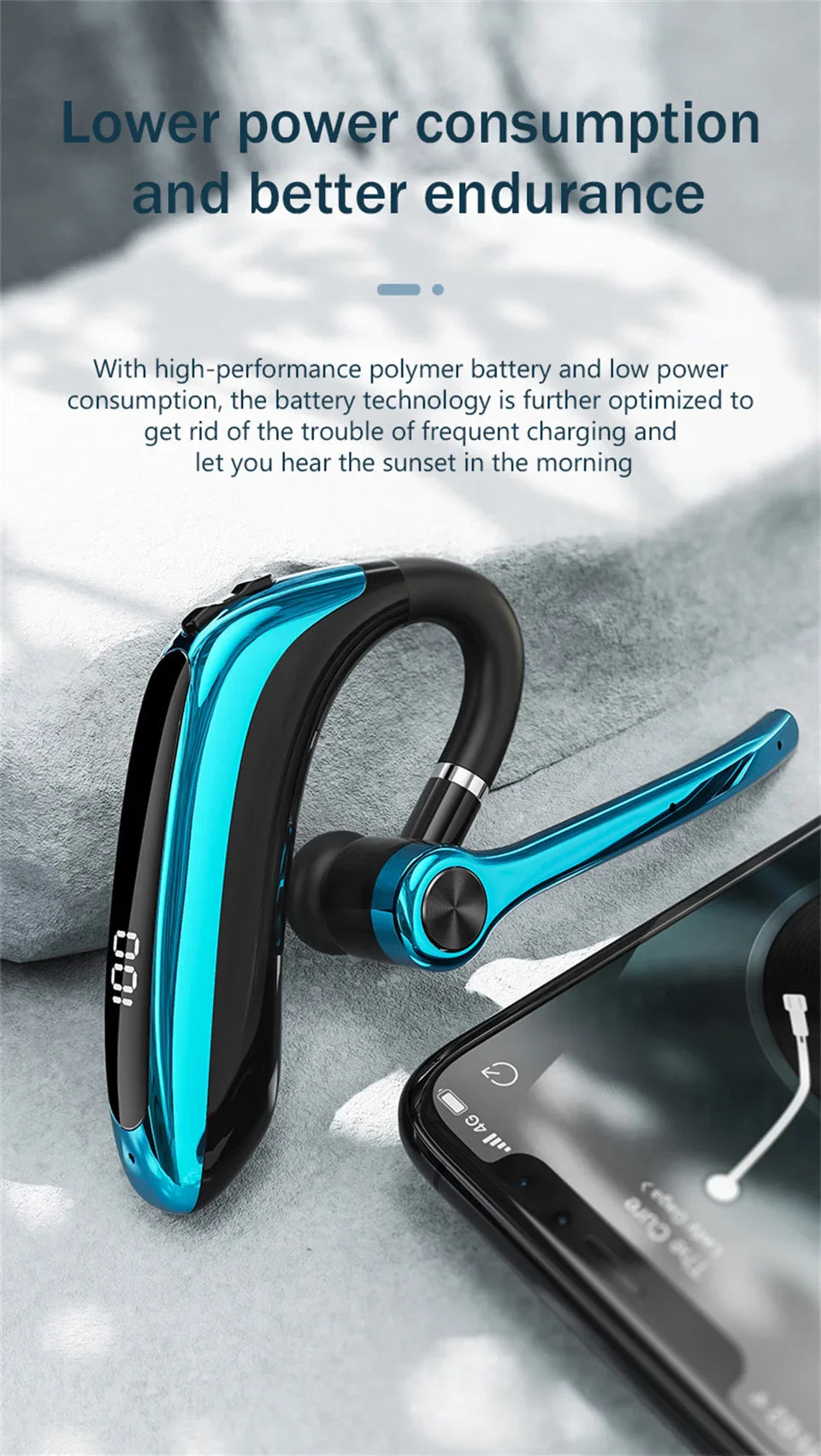 Wireless Headphones With Dual Microphon Bluetooth Earphone ENC Noise Cancelling Hands-free Headset Busines Auriculares Driving