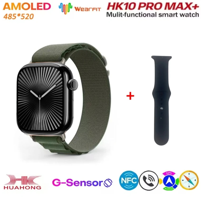 HK10 Pro Max  AMOLED Smart Watch Men WiFi Bluetooth Call ChatGPT Compass G-Sensor Photo Album Sport Smartwatch for Android IOS