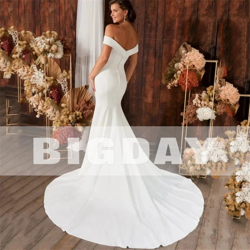 White Bridesmaid Dresses: Elegant Mermaid Wedding Dress Women Open Back