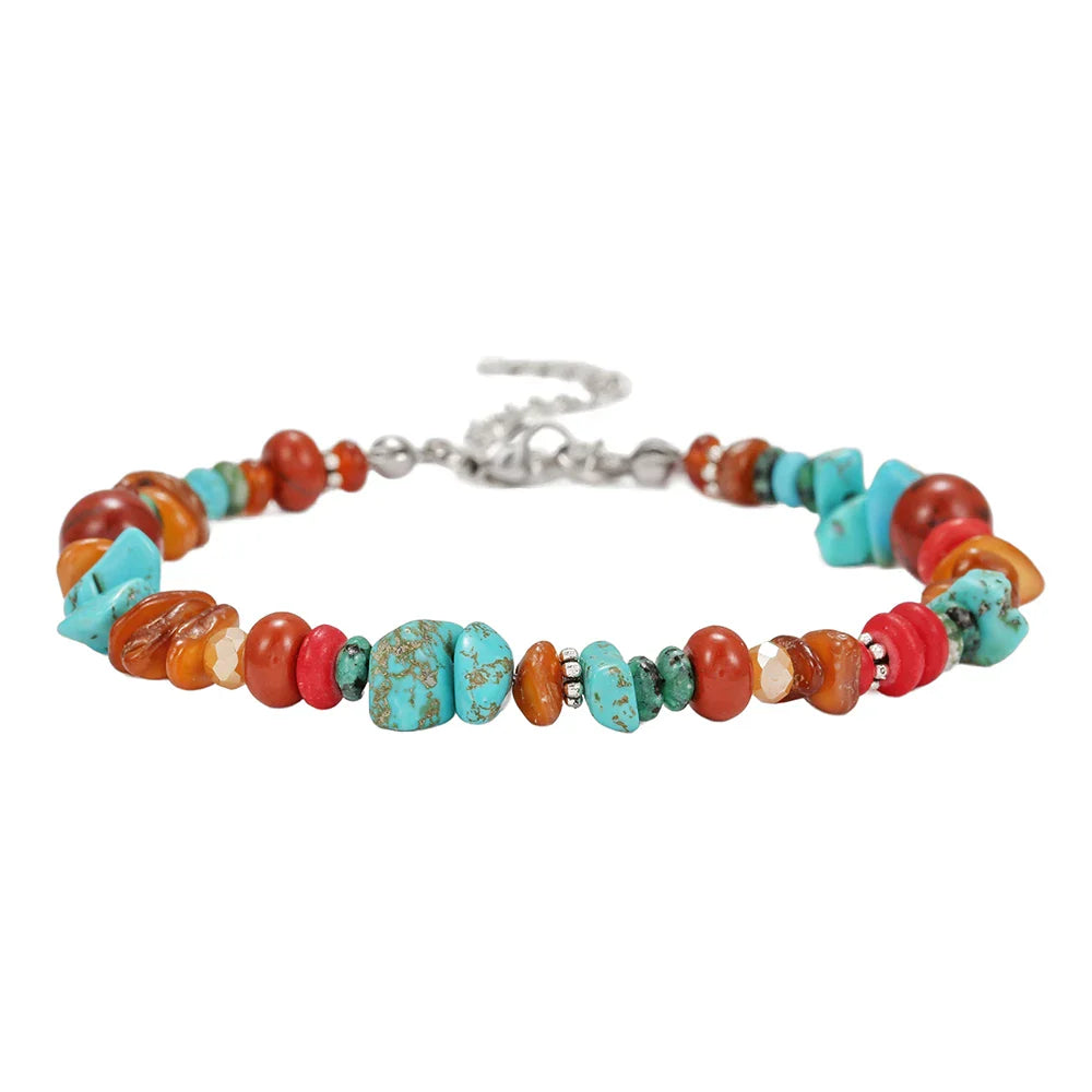 New In Hand-Made Murano Thousand Flower Glass Bead Bracelet Fashion Beaded Diy Personality Crystal Bracelet Women Jewelry