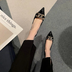 Shoes for Women Formal Pointed Toe Ladies Summer Footwear Black