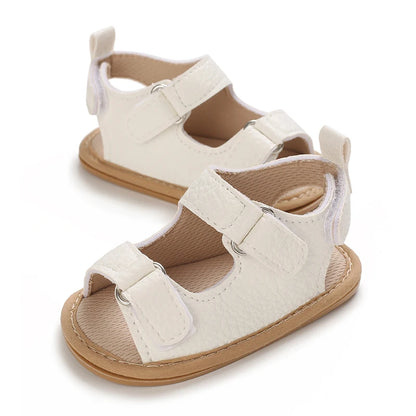 Hollow out soft leather baby girl summer sandals 2023 new baby shoes 1-18 months princess baby beach sandals