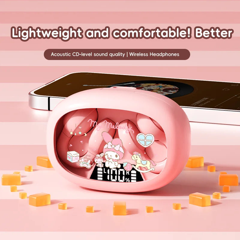 X53 Wireless Headphones Bluetooth Headset Smart Digital Display Volume Adjustment Cute Cartoon Ear Clip Wearing Comfortable