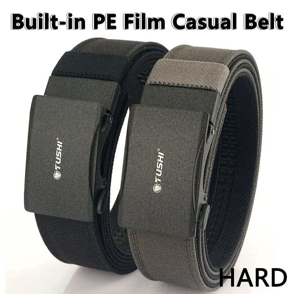 TUSHI New Stiff Tactical Belt for Men Metal Automatic Buckle Military Police Duty Belt 1100D Nylon Gun Belt Casual Girdle Male