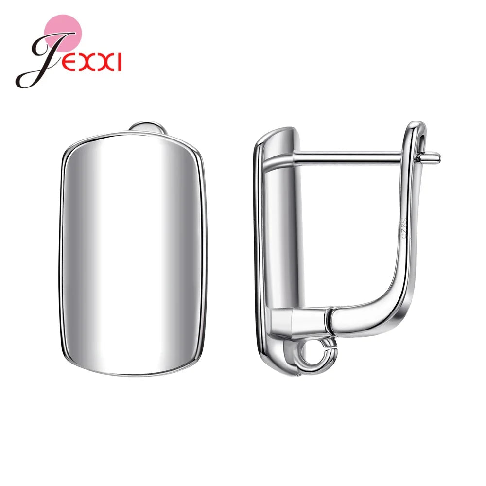 Drop Shipping Genuine 925 Sterling Silver Earrings Findings For DIY Jewelry Accessory High Quality Women Girls Jewelry Component