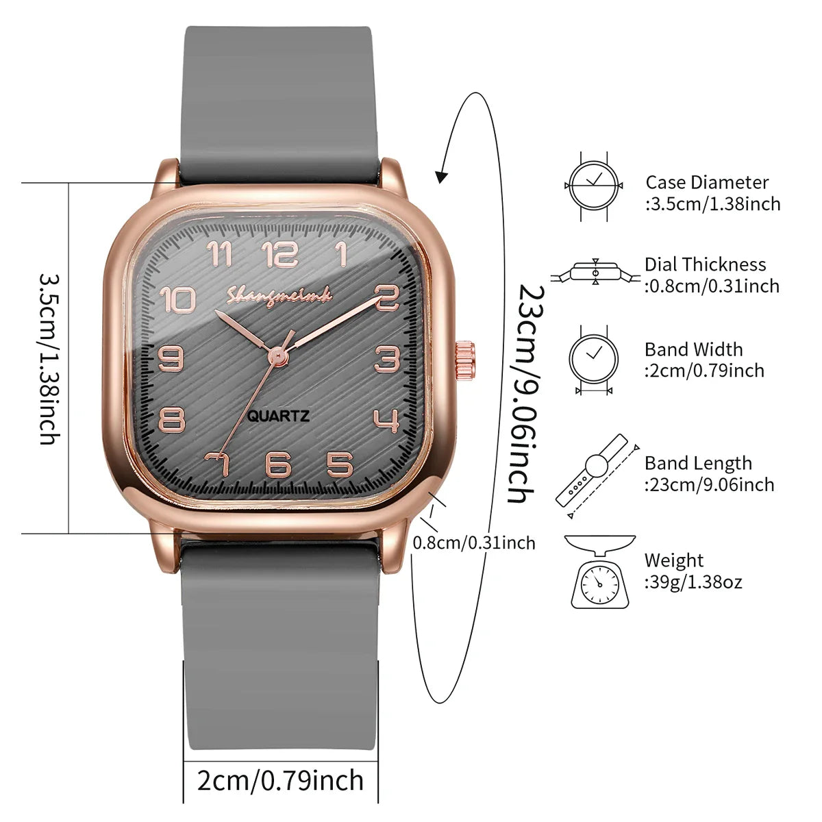 Fashion Square Women Watches Casual Silicone Strap Quartz Watch for Girls Clock Reloj Mujer