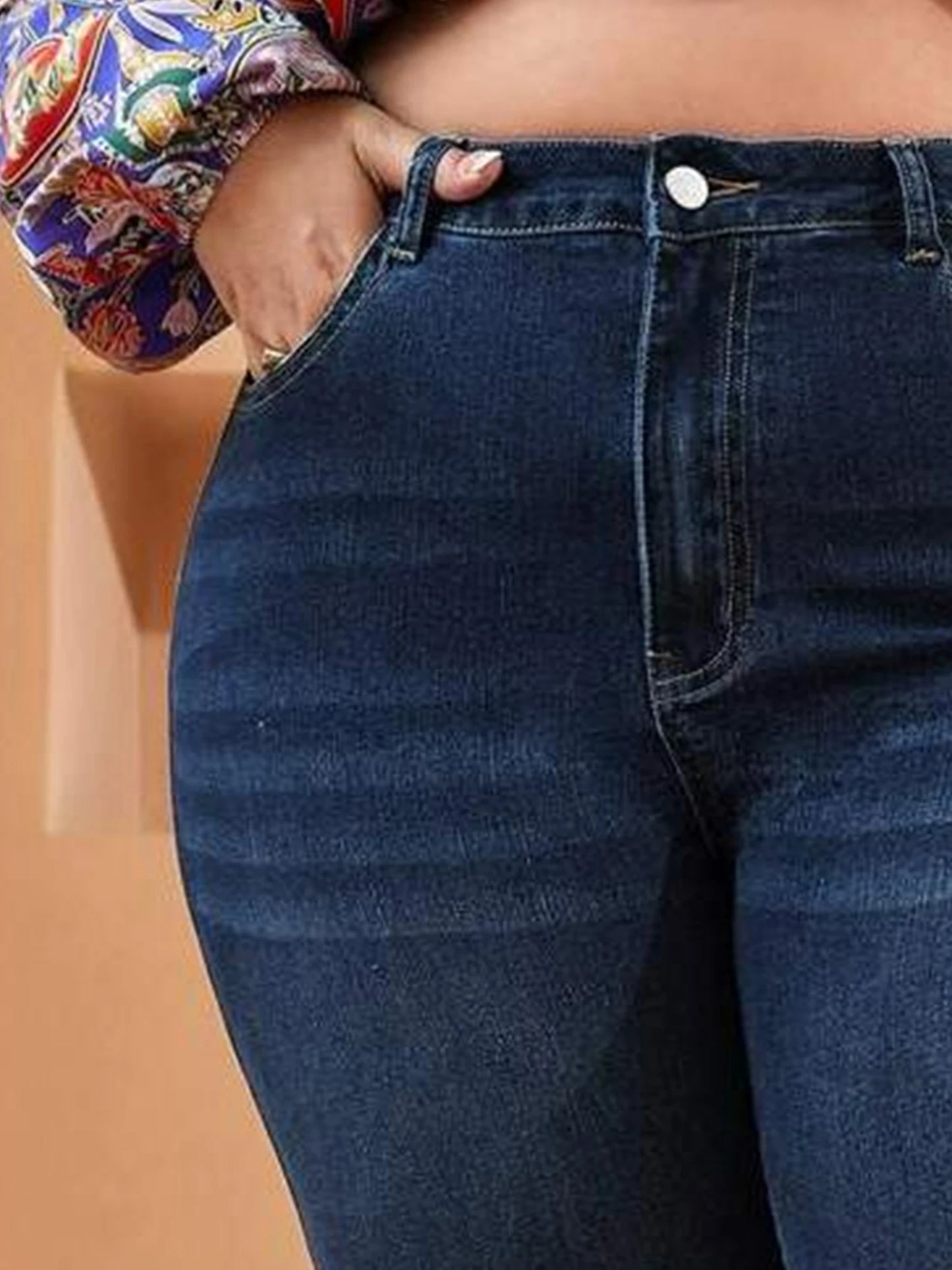 Plus Size Skinny Jeans For Women High Waist Stretch Denim Trousers Mom Jeans