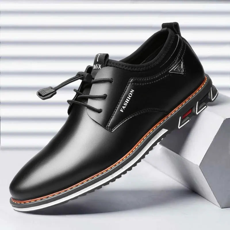 Men Dress Shoe Cowhide Leather Shoes Men's Comfortable Low-top British Casual Shoe Platform Shoes Man Formal Shoes