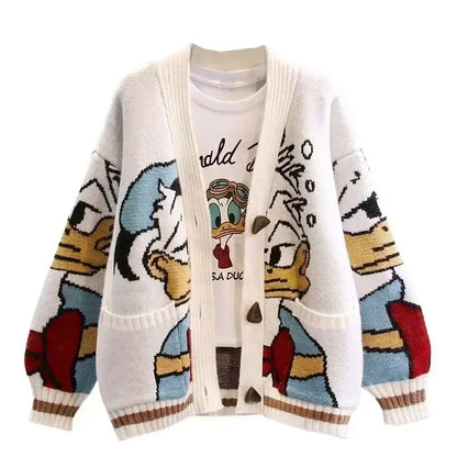 Cardigan Donald Cartoon Sweaters for Women Coat