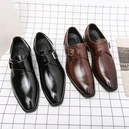WAERTA British Men Dress Shoes Plus Size 38-48 Elegant Split Leather Shoes For Men Formal Social Shoes Male Oxfords High Quality