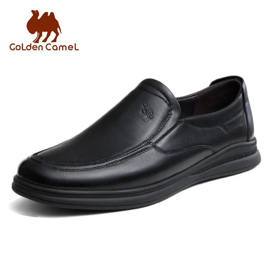GOLDEN CAMEL Loafers Business Formal Men's Shoes Casual Middle-aged Dad Genuine Leather Shoes for Men Soft Sole Wear-resistant