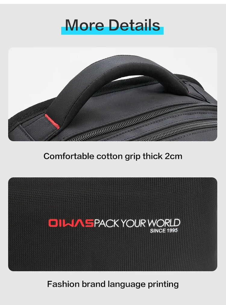 OIWAS Travel Multifunction Backpack Fashion Zipper Open Bag Men's Backpack Laptop High Quality Male Women Business Classic Bags
