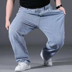 Jeans Men Soft Cotton Cargo Jeans Plus Size Baggy Men's Trousers