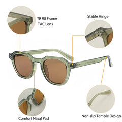 Sunglasses Men Ultralight TR90 Frame Polygon Sunglasses