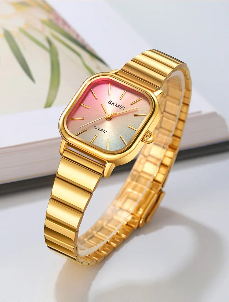 Skmei Women’s Bracelet Quartz Watches Luxury Stainless Steel Strap Waterproof Casual Analog Wristwatch Fashion Female Time