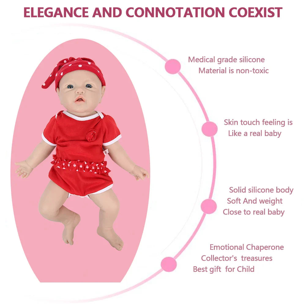 IVITA WG1526 43cm 2.69kg 100% Full Body Silicone Reborn Baby Girl Doll  Realistic Soft Dolls DIY Blank Babe Children Toys