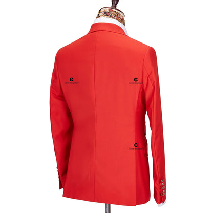 Tuxedo for Mens: Elegant Suits For Men Double Breasted Two Pieces Set Slim Fit