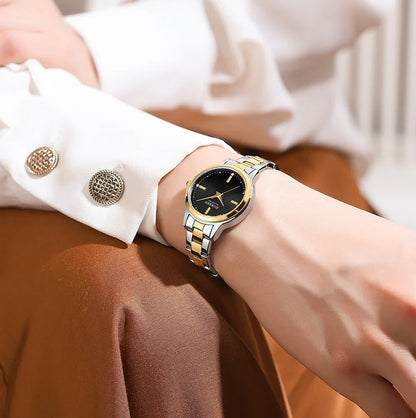 CURREN-Women's Simple Dial Wristwatch, Elegant and Charming Bracelet Quart Watches for Lady, Fashion Brand