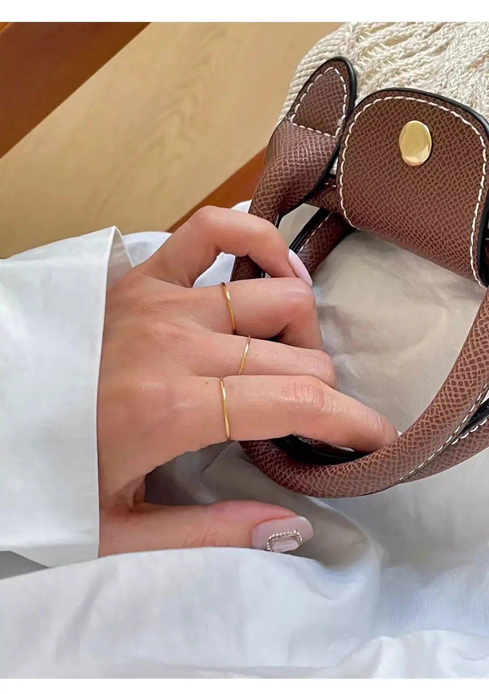 0.5mm Extremely Thin Stainless Steel Anti-Tarnish Rings for Women Fashion