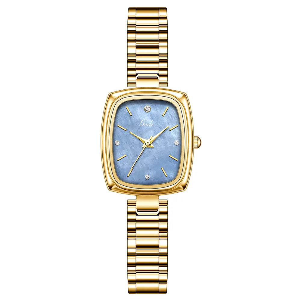 Bracelet Watch Retro TV niche high-end Gold Watches steel strip Waterproof Small Dial Women's Fashion Quartz Clock Wristwatches