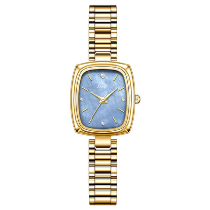 Bracelet Watch Retro TV niche high-end Gold Watches steel strip Waterproof Small Dial Women's Fashion Quartz Clock Wristwatches
