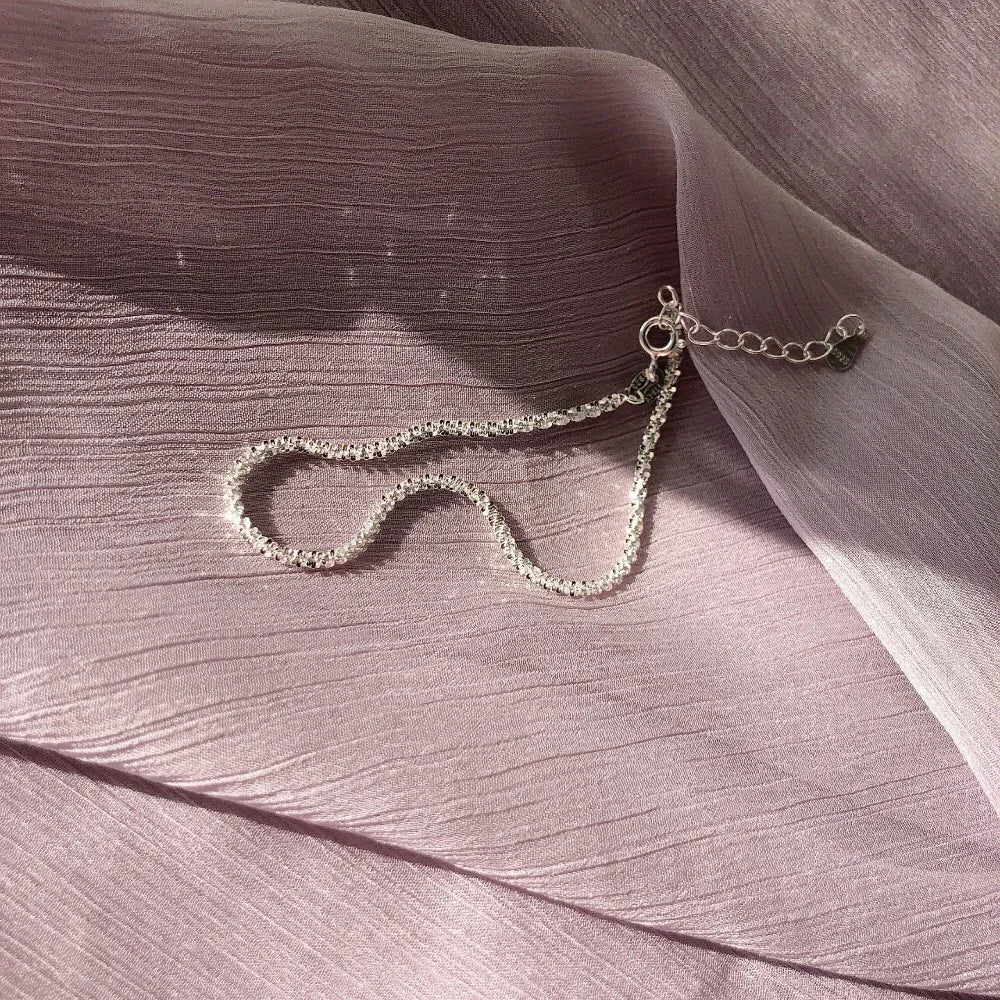 New Silver Colour Sparkling Gypsophila Adjustable Bracelet & Bangle for Women Fine Fashion Jewelry Wedding Party Gift