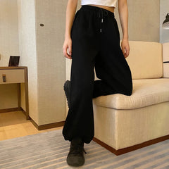 Fashion Korean Style Casual Straight Tube Loose Fit Sports Casual High Waist Loose