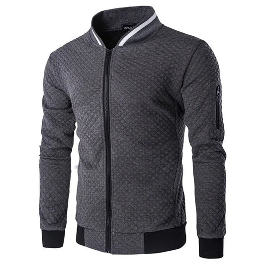 Plush Zip stand collar casual Jacket Men's Street Windbreaker Coat Men