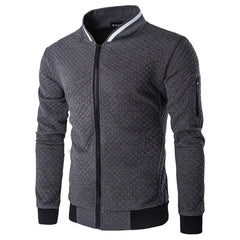 Plush Zip stand collar casual Jacket Men's Street Windbreaker Coat Men