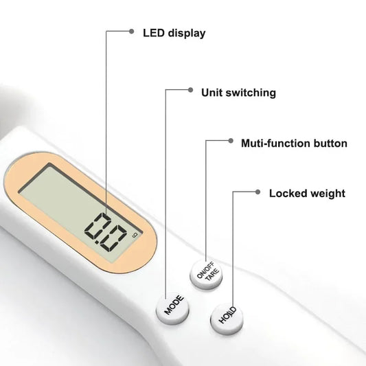 500g/0.1g Portable Spoon Scale LCD Digital Kitchen Measuring Gram Electronic