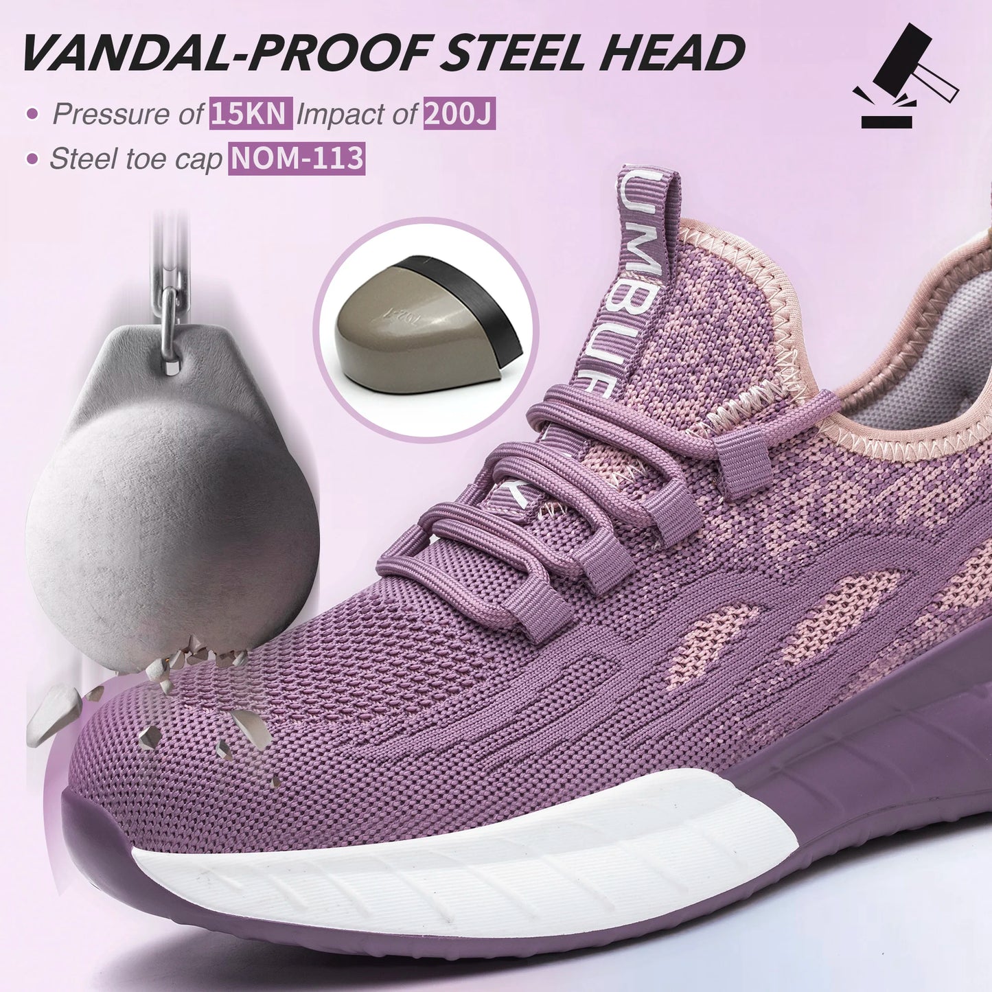 Women Safety Shoes For Work Safety Boots Breathable Steel Toe Puncture Proof Sport Work Sneakers Construction Security Boots