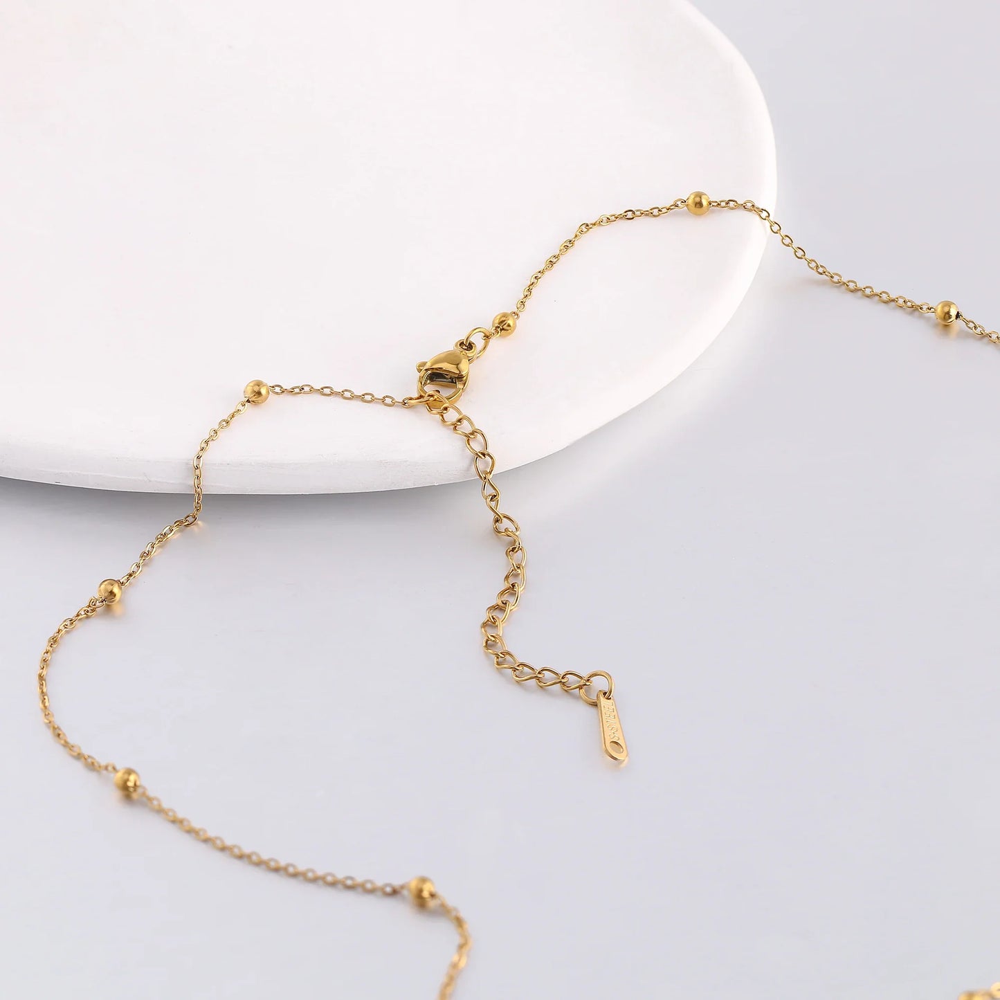 5Pcs/Lot Stainless Steel Bead Rope Link/Cuban/Paperclip Links Snake Chain Necklace Diy Women Jewelry 18K Gold Color Neck Chains