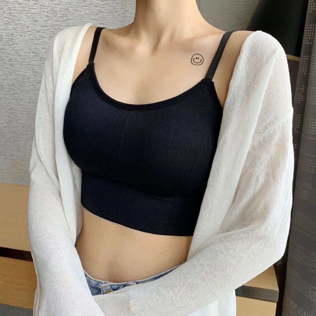 Sports Bra with removable cups Seamless Comfortable Wireless Bra For Women