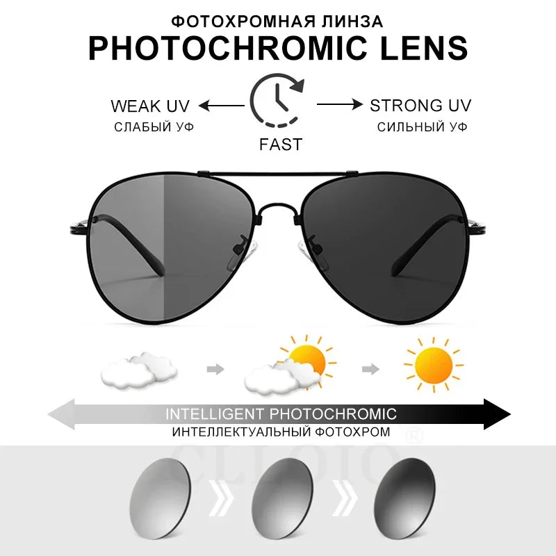 Sunglasses Men Women Fashion Photochromic Sun Glasses Chameleon