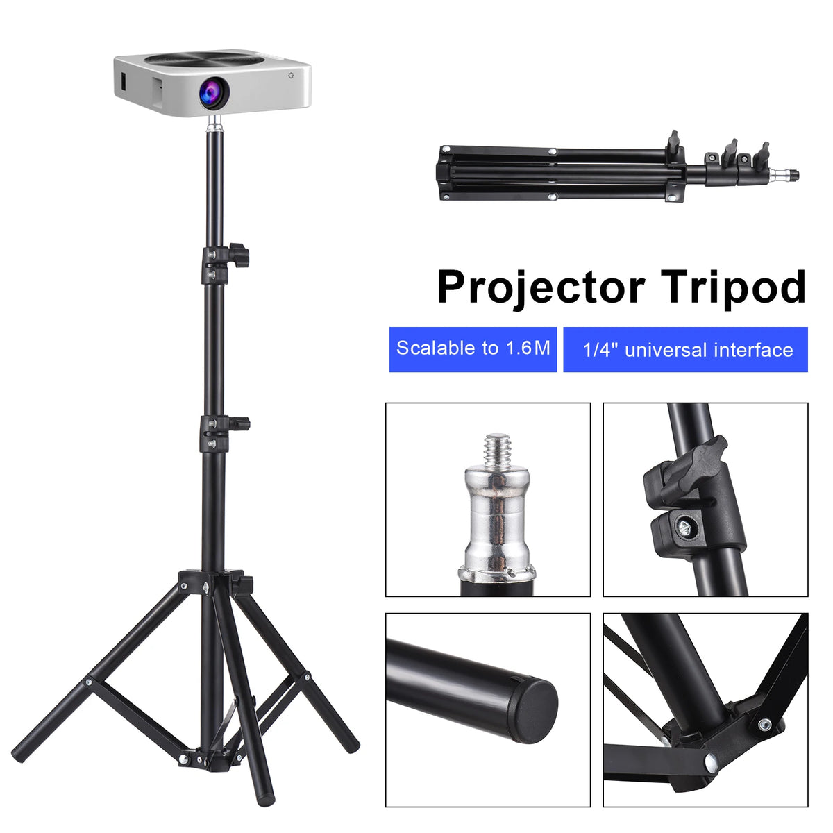 Projector Tripod Stand Stretchable Projector Bracket Aluminum Alloy Holder