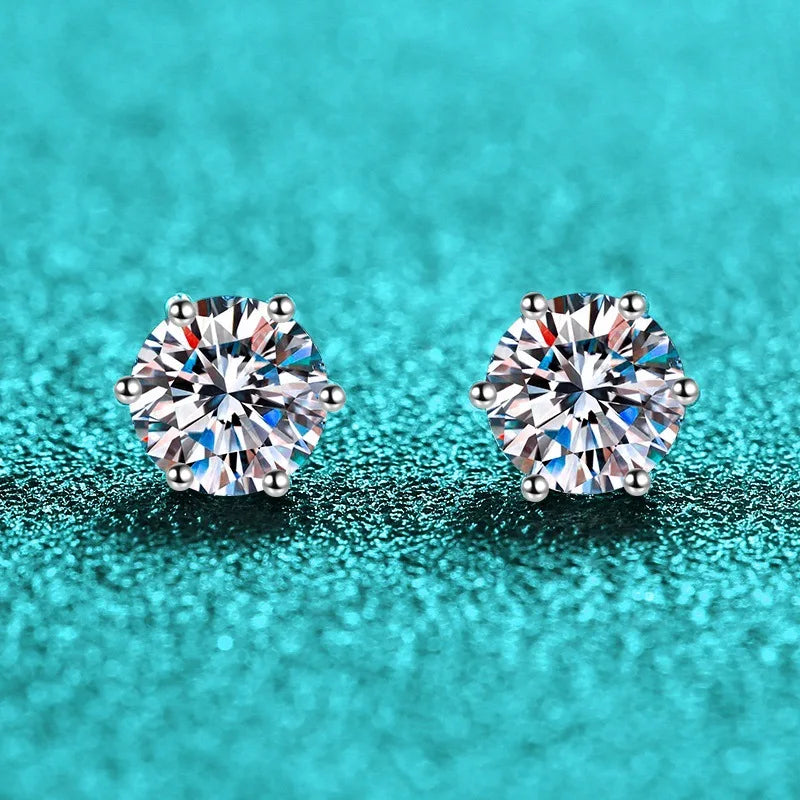 2ct 8mm Moissanite Earrings for Women Lab Grown Diamond Ear Studs 925 Sterling Silver Fine Jewelry Gift