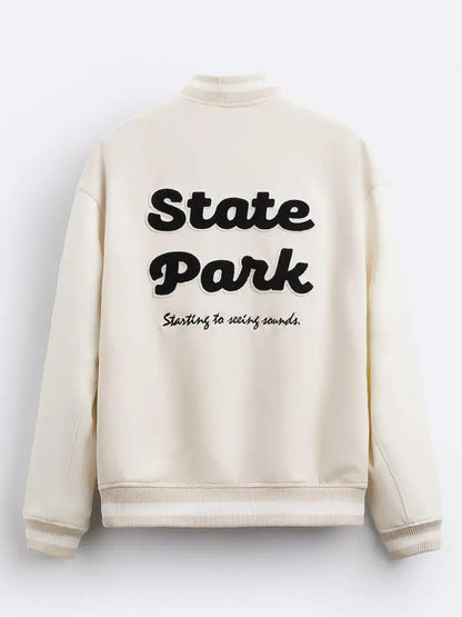 Baseball Jacket Solid Color Towel Embroidered Academy Style Aviator Jacket For Men